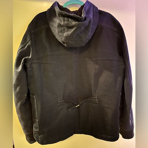 G-star Raw Faeroes PM  Wool and Denim Jacket with Hood in Navy Blue - Picture 2 of 5